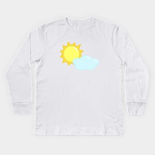 Cute Sun and Cloud Weather Icon Kids Long Sleeve T-Shirt